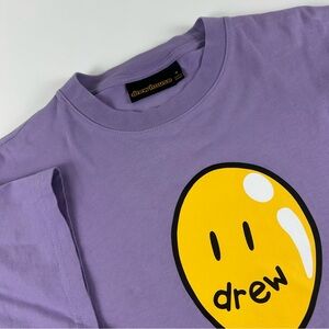 Drewhouse WMNS SZ S Purple Lavender Joy Smile Casual T-shirt Balloon Oversized
